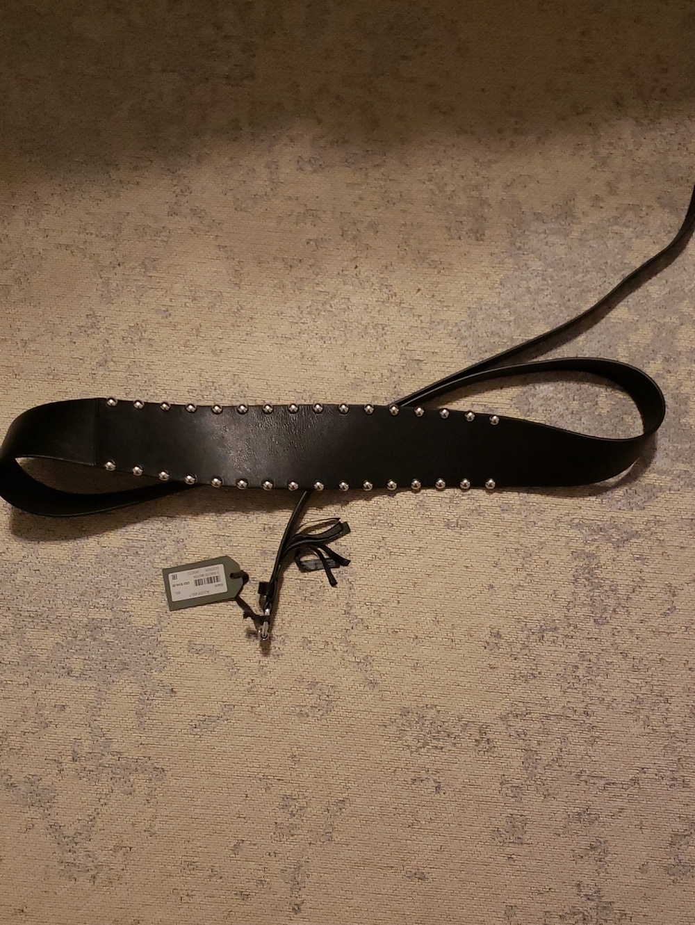 All Saints Black Studded Leather Belt